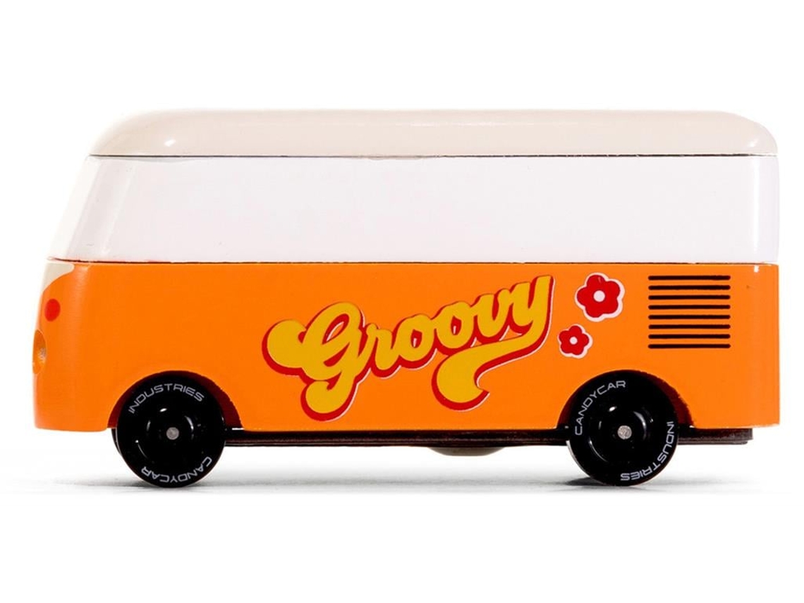 Carrinho De Brinquedo Candylab Vw T1 Laranja Van Candycar World