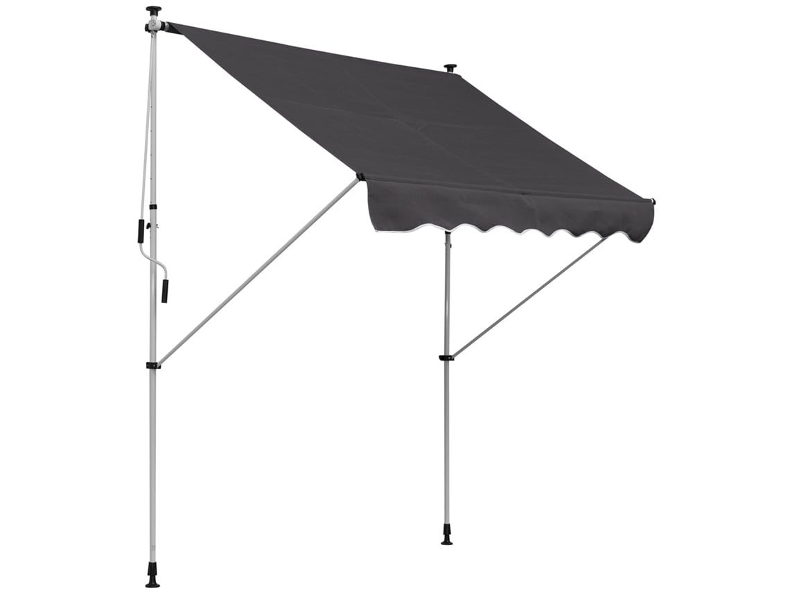 Toldo de enrolar externo 2x1,5 m, manivela, altura e ângulo ajustáveis, cinza ORBITRA COMMERCE