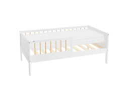 Cama de criança ML-Design 70x140cm pinho branco-natural colchão de espuma e proteção