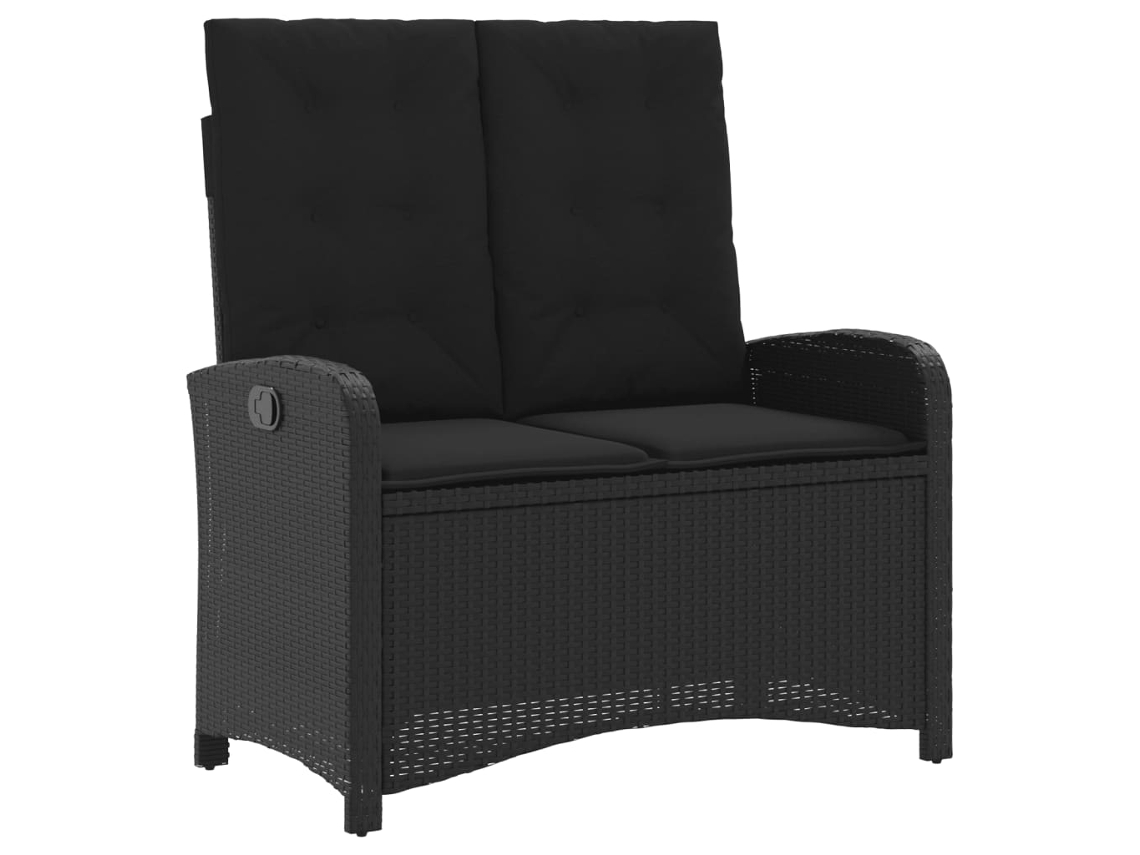 Reclining Garden Bench, Reclining Garden Benches Vidaxl Preto Rattan / Vime (105 X 59 X 93 Cm)