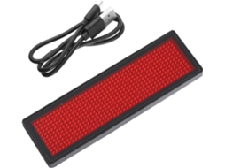 Orfofe Crachá De Led Com Mensagens Rolantes, Bateria Recarregável E Cabo Usb Para Eventos Atividades De Karaokê