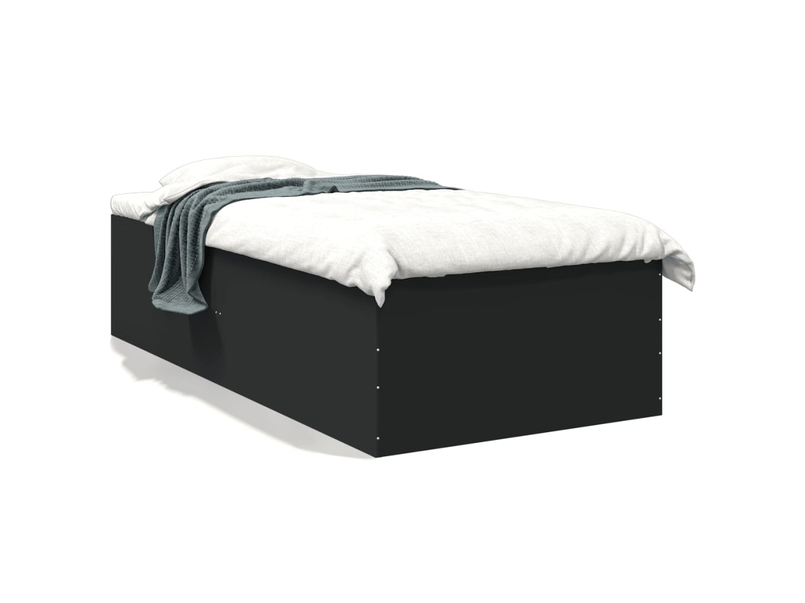 Bed Frame, Bed Frames Vidaxl Preto Madeira Processada (90 X 190 Cm)