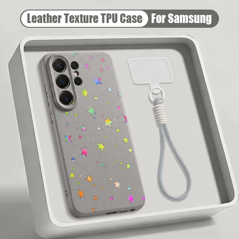 Capa De Celular Com Pulseira Para Galaxy A15 5g (cinza), Estampa Fofa De Estrelas Em Tpu