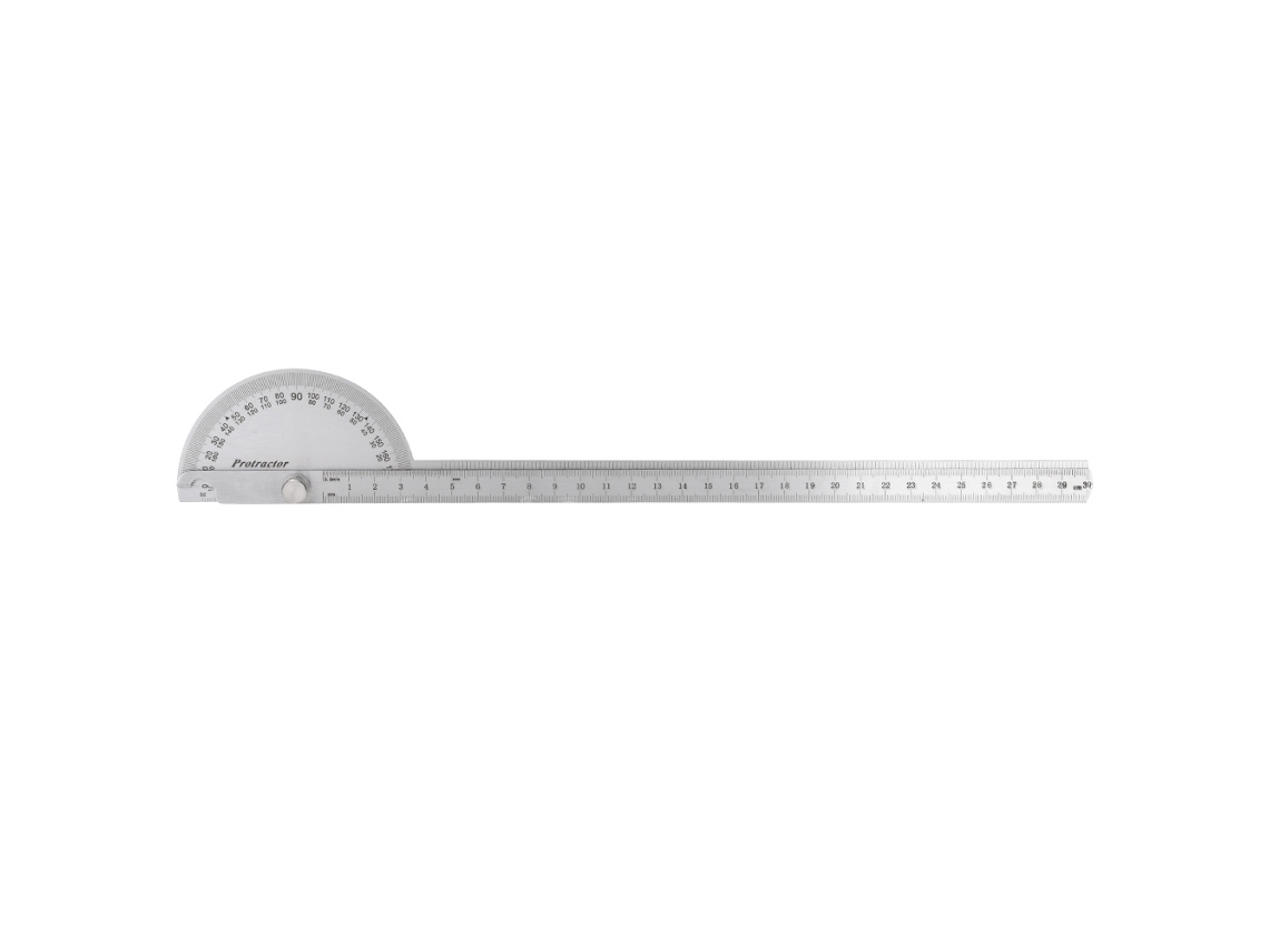 Régua De Ângulo De Aço Inoxidável Prata 0-180 Graus Protractor Ajustável Ferramenta De Medição Tipo C