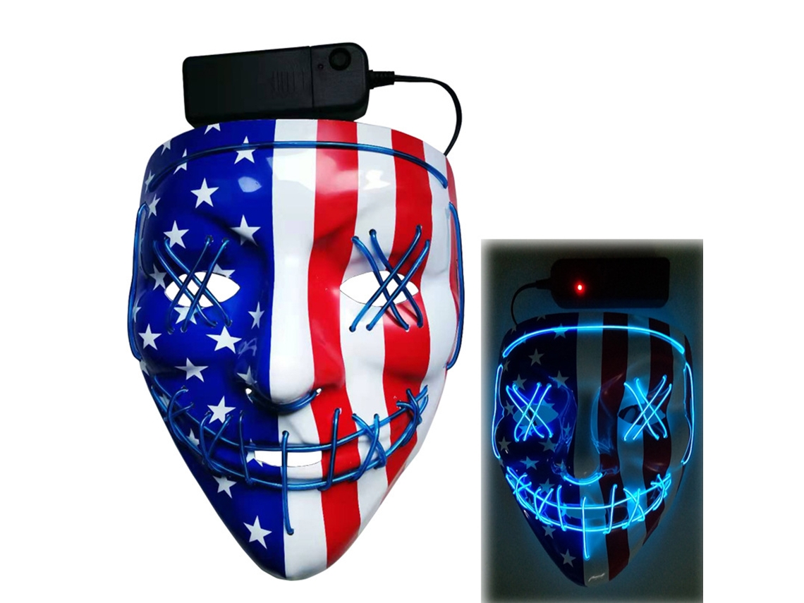 Máscara Iluminada Azul Bateria Não Incluída