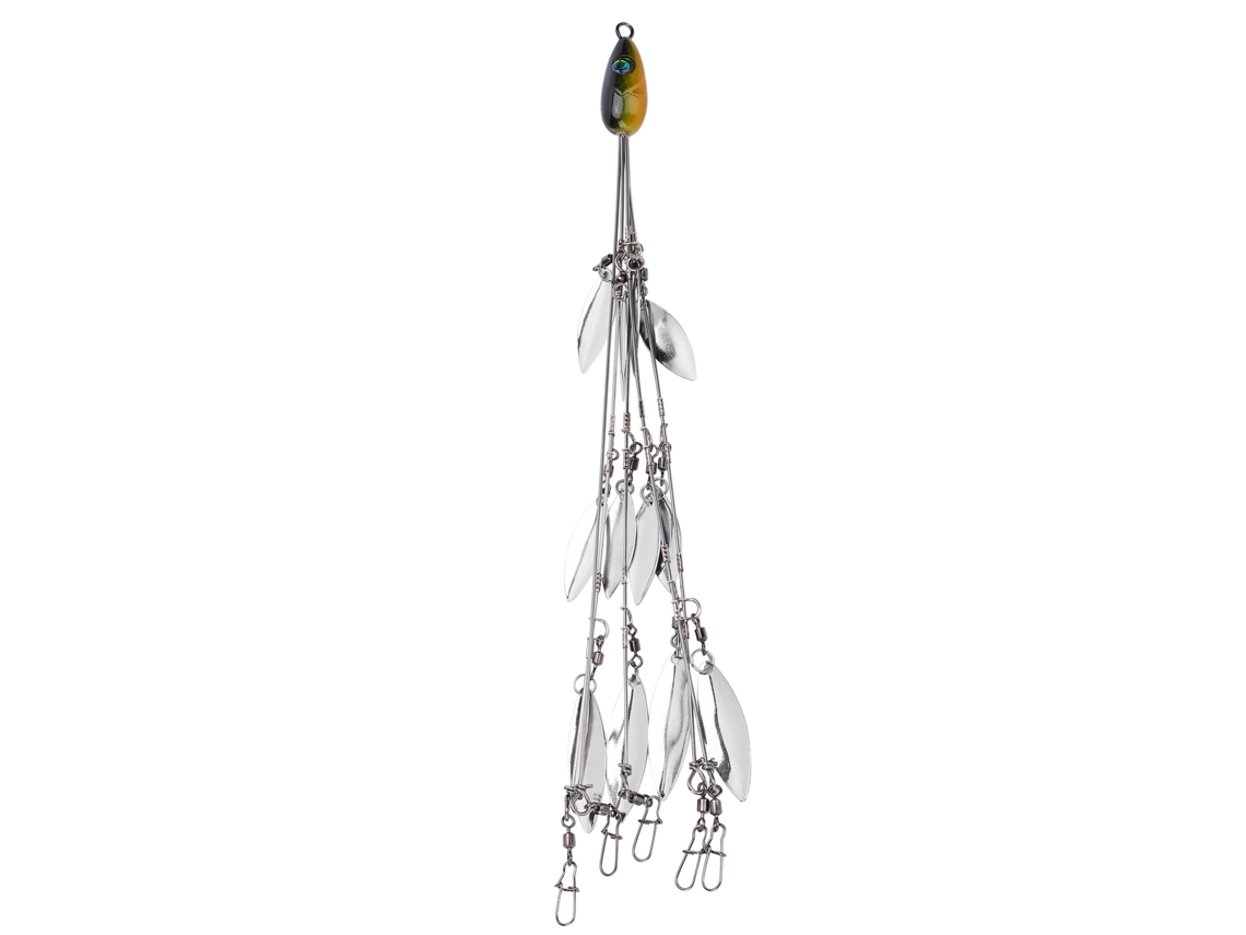 Rig Paraguas de Pesca com 12 Lâminas, 5 Braços e Giratórios, Kit de Iscas Artificiais Multilure Azul Escuro S/MARCA