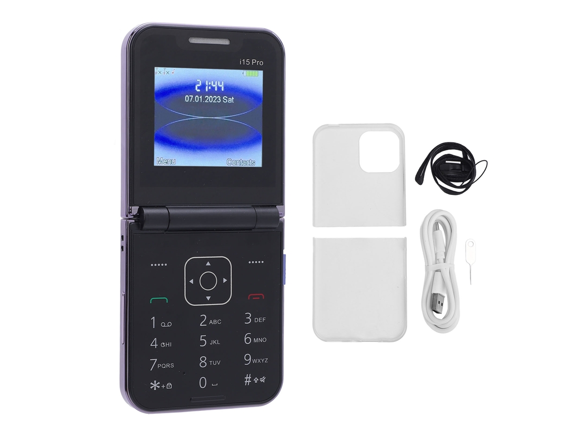 Mali telefone Flip Desbloqueado com Botões Grandes Dual Sim Dual Standby Velocidade Discagem Vibration Fm 2.4 Polegadas Tocha para Idosos Roxo