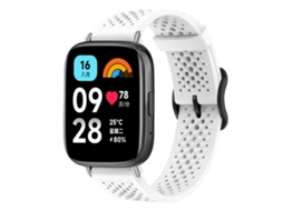 Bracelete para Redmi Watch 3 Active / Lite Silicone Respirável com Fivela de Aço Preta Branca XIAOMOYU