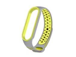 Pulseira De Relógio Lurelia Para Xiaomi Mi Band 3/4 Em Silicone Bicolor Verde Cinza