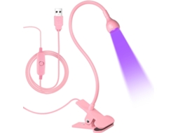 Lâmpada Led Para Unhas Cor Rosa, Pescoço Flexível, Secagem Rápida, Portátil Para Manicure Diy Doméstica