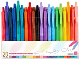Conjunto De 20 Canetas Gel Coloridas, Secagem Rápida, Em Tons Macaron,
