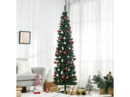 Árvore De Natal Artificial De Abeto 2,1m Com Stand E Poinsétia, Verde