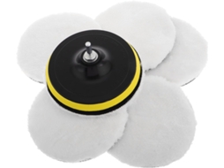 Conjunto De Almofadas Aplicadoras De Lã Branca Para Polimento De Carros
