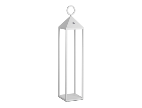 Lanterna Moderna 2.2W Ip54 Led Picnic Recarregável e Regulável H. 67Cm Branco ROSSINI ILLUMINAZIONE