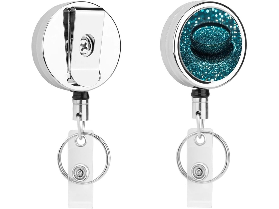 Porta Crachá Retrátil De Metal Compacto E Leve, Decorativo, Com Clipe E Argola Chaveiro, Ideal Enfermeiros