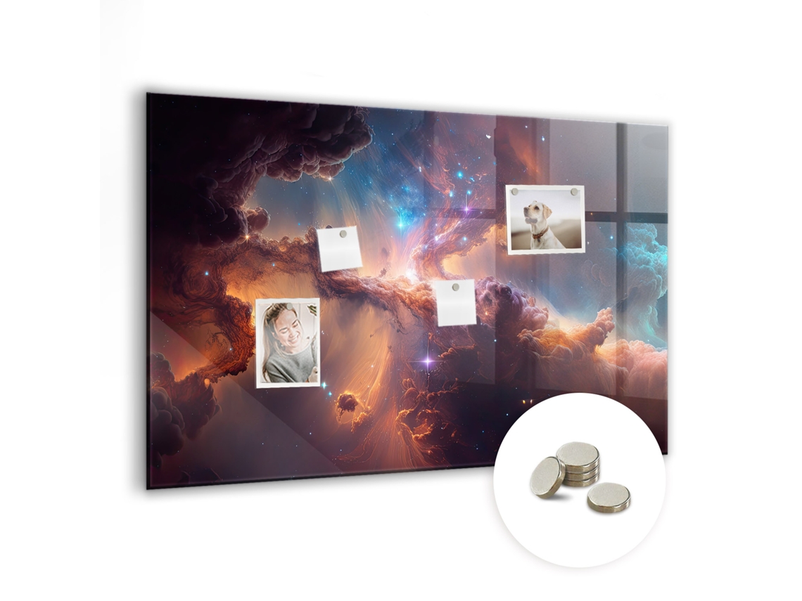 Quadro Magnético De Parede Espaço Com Estrelas Para A Cozinha Espelharte (90x60 Cm)