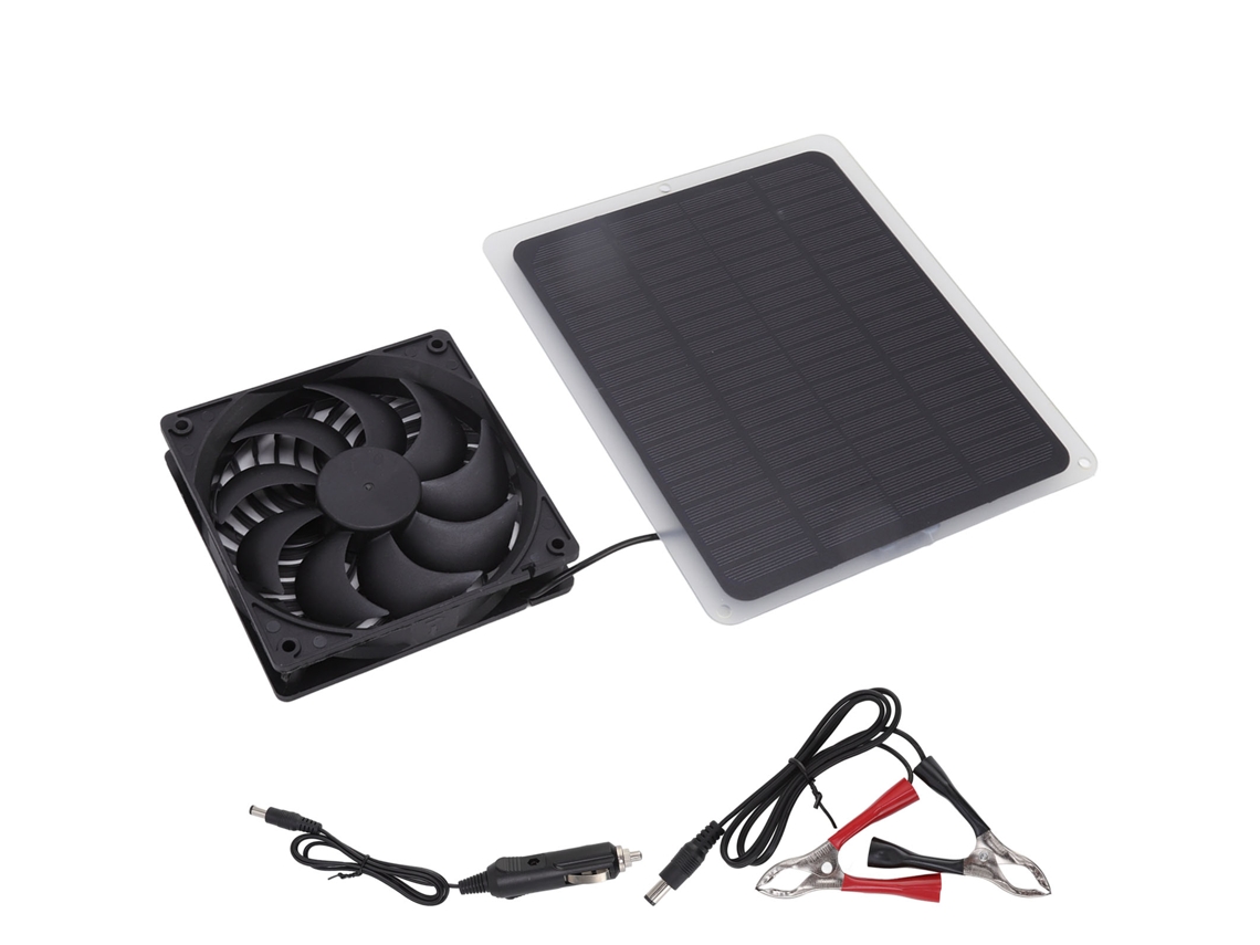 Kit Ventilador Solar Painel Monocristalino Econômico Portátil