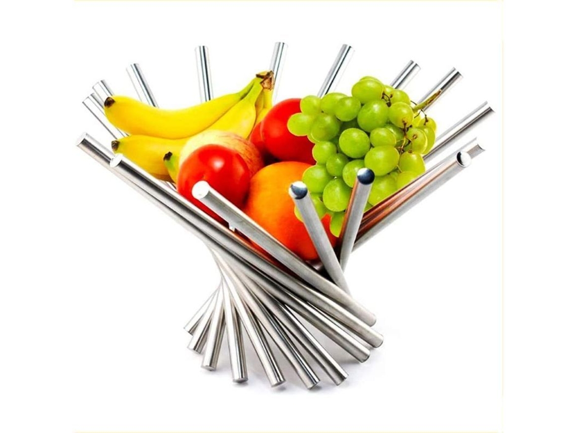 Tigela Nova Line de Frutas, Aço Inoxidável, Plegável, Decorativa