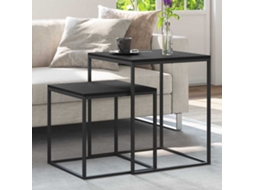 Vidaxl Conjunto De Mesas De Centro 2 Pcs Derivados De Madeira E Metal