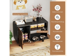 Gabinete para Pets, 2 Tigelas de Aço Inox, Altura Ajustável, Marrom | B2X | B2X