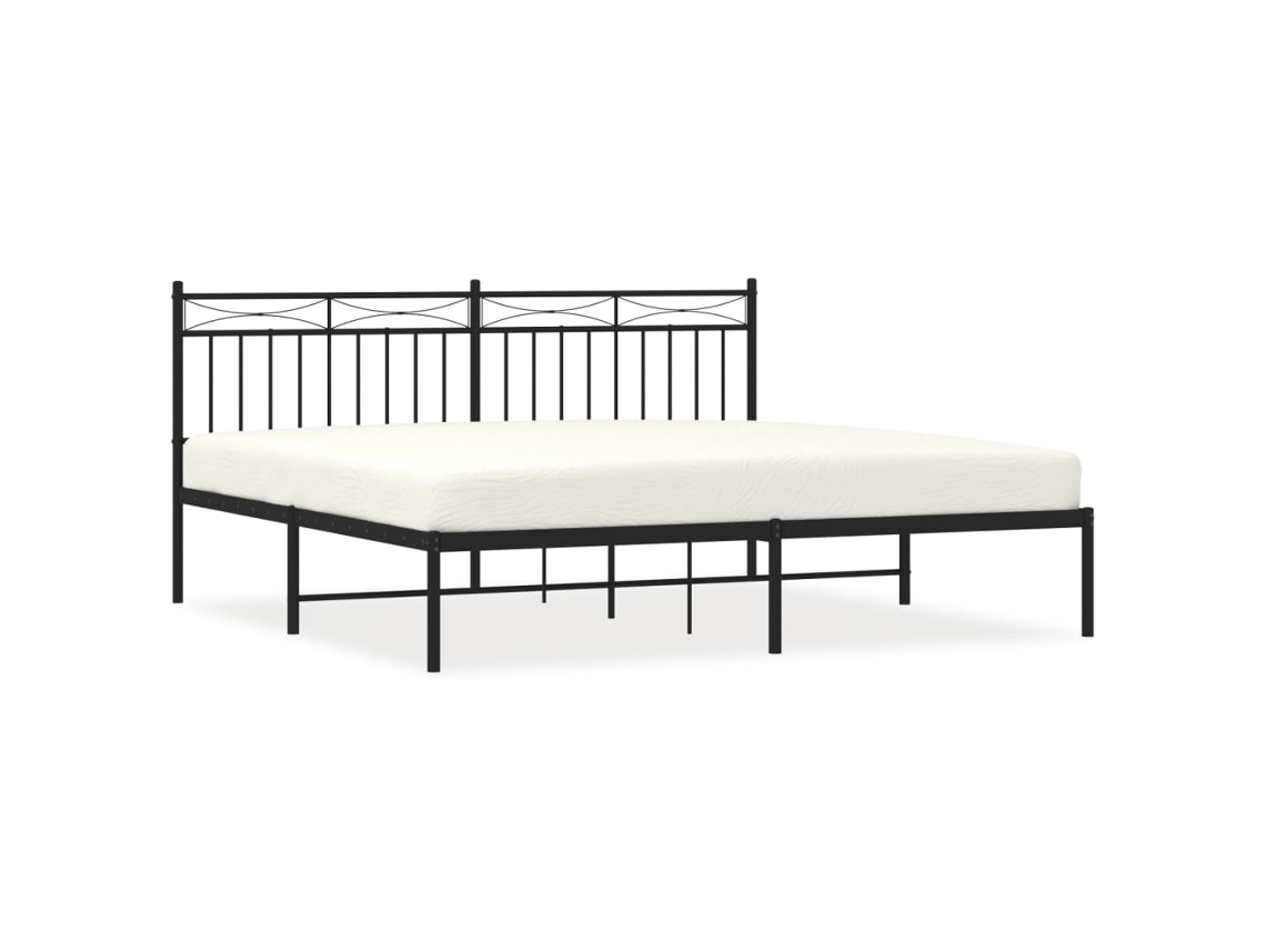 Maison Exclusive - Estrutura De Cama Em Metal Com Cabeceira 180x200 Cm Preto