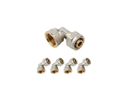 5 x 1/2 cotovelo fêmea para tubo de compressão multicamadas de 16 mm, sem necessidade de máquina de crimpagem, cinza Suinga