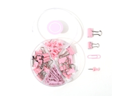 Clip de Papel, Pinzas Binder Y Clavijas Multifuncionales Conjunto Con Caja Rosa Sakura para Oficina Y Escuela