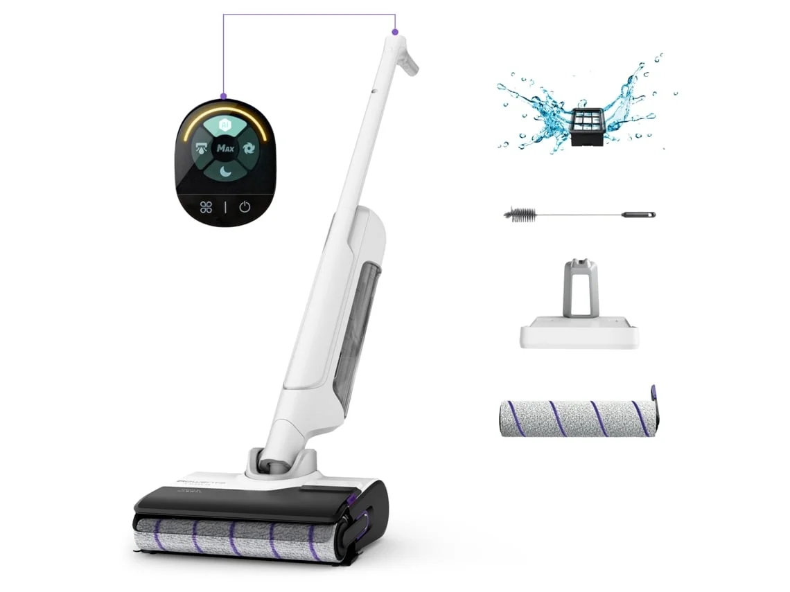 Máquina de Limpeza ROWENTA X-Clean 10 GZ7035WO | Lava e Aspira | Sistema autolimpeza e autosecagem (Outlet Caixa Aberta - Autonomia 60 min - Branco)