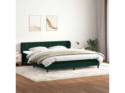 Vidaxl Cama Com Molas/colchões 180x220 Cm Veludo Verde-escuro