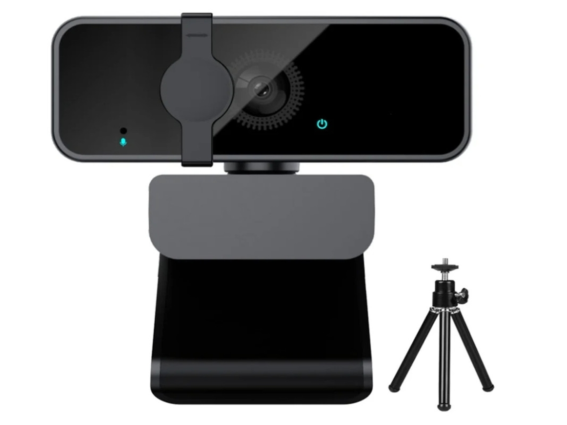Webcam Full Hd 1080p Para Pc Com Microfone, Câmera Web Grande Angular De 105'' Para Streaming E Gravação De Vídeo, Preta