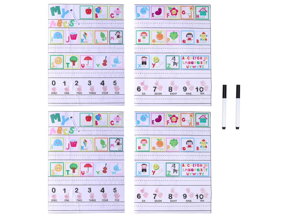 Set Pegatina de Pizarra Branca Autoadhesiva Pvc Reutilizável para Parede Letras Alfabeto Educativo Pré escolar
