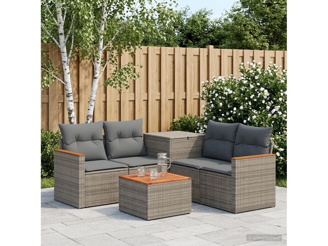 Vidaxl Conjunto De Sofás 6 Unid. Cinza E Cinza Escuro