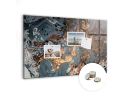 Quadro De Vidro Magnético Mármore Decorativo Para A Sala De Estar Espelharte (60x40 Cm)