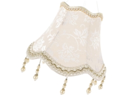Borlas Decorativas em Tecido Jacquard Bege com Contas, 25 Cm de Diâmetro, para Abajur, Iluminação Suave. SFUSHOS