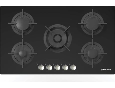 Placa de Gás HOOVER HGV 95 SMWCGB 90C (Gás Natural - 86 cm - Preto) — Gás Natural | Largura: 90 cm