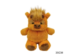 Vaca das Terras Altas Marrom Pelúcia 35cm da Laxiscreed para decoração de Natal e Halloween
