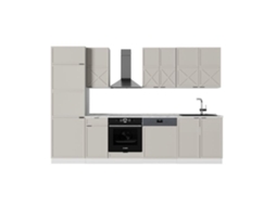 Cozinha Fame Line, 300cm, Pt Mármore, Grisbeige/branco, Branco, Vicco