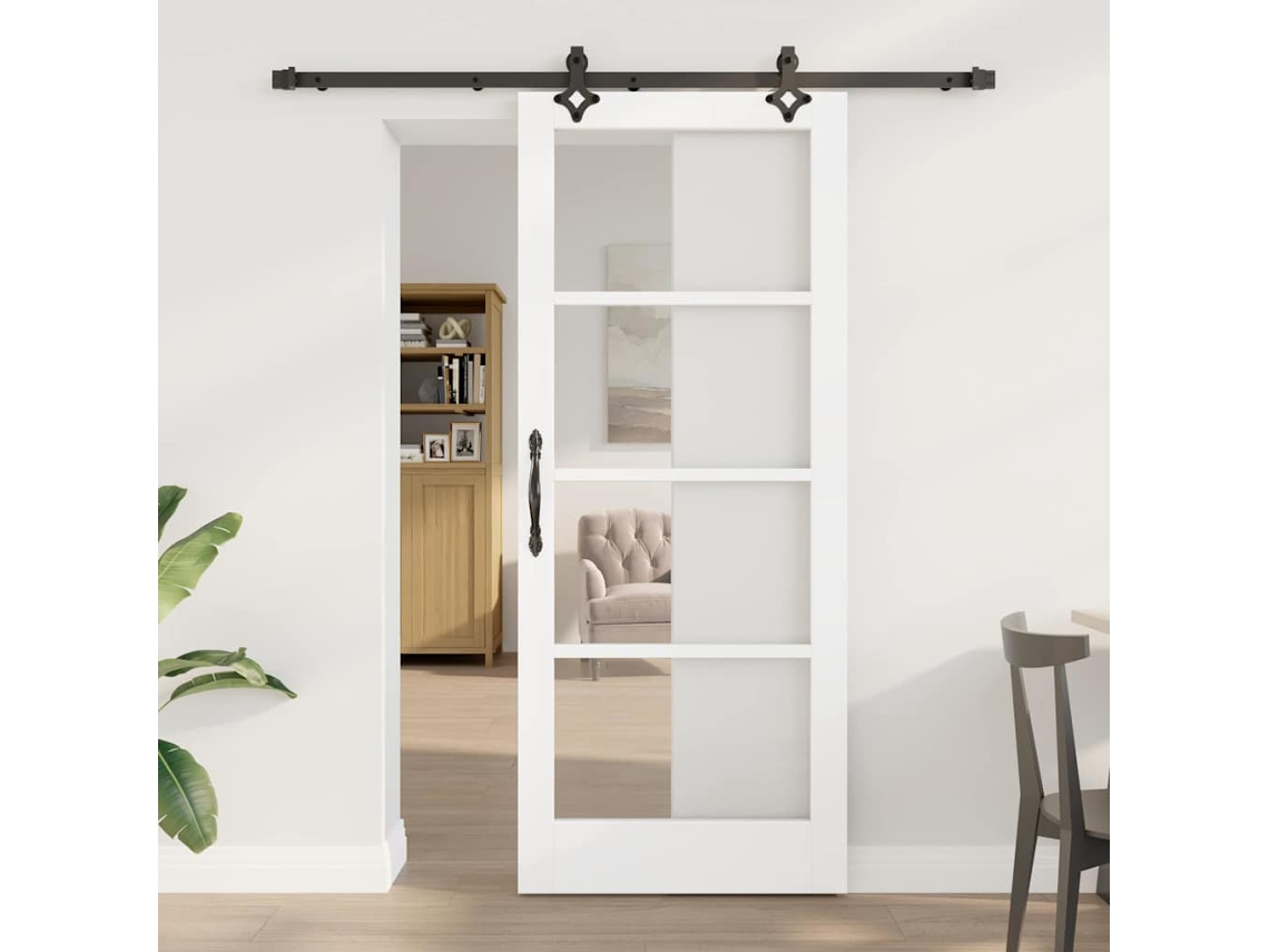 Vidaxl Porta Deslizante Orkdal Branco E Preto 83 X 202 Cm