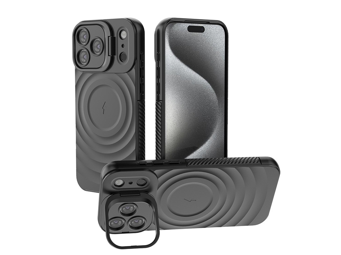 Tressino Capa Protetora Para Iphone 17 Pro, Compatível Com Magsafe E Com Suporte, Acabamento Preto