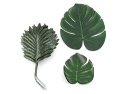 Conjunto de 36 Hojas Verdes Tropicales para Decoración de Mesa y Pared en Verano | S/MARCA
