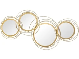 Decoração de Parede Metal e Vidro Cor Dourado 107x4x56 cm Homcom