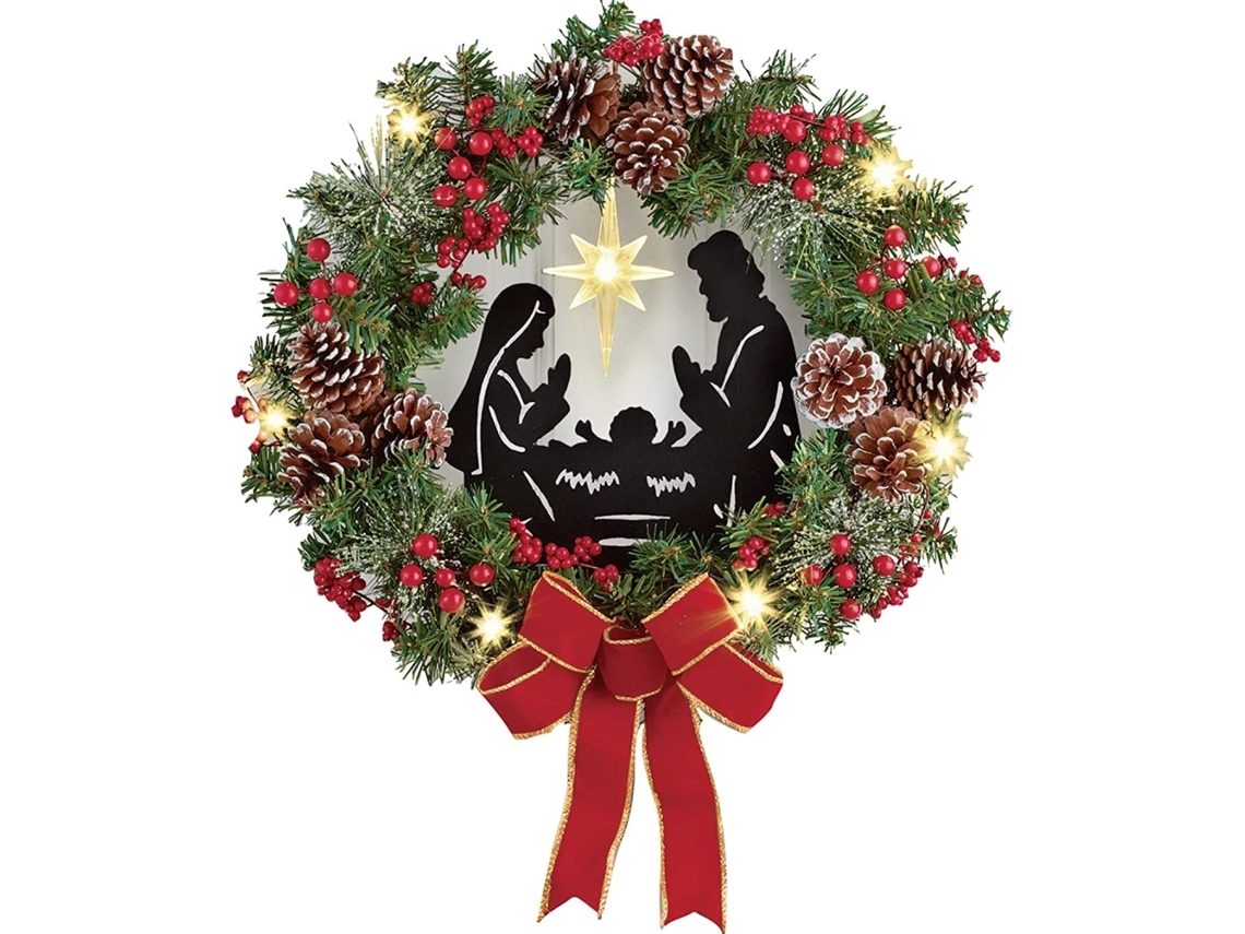 Enfeite De Natal Com Presépio Iluminado*