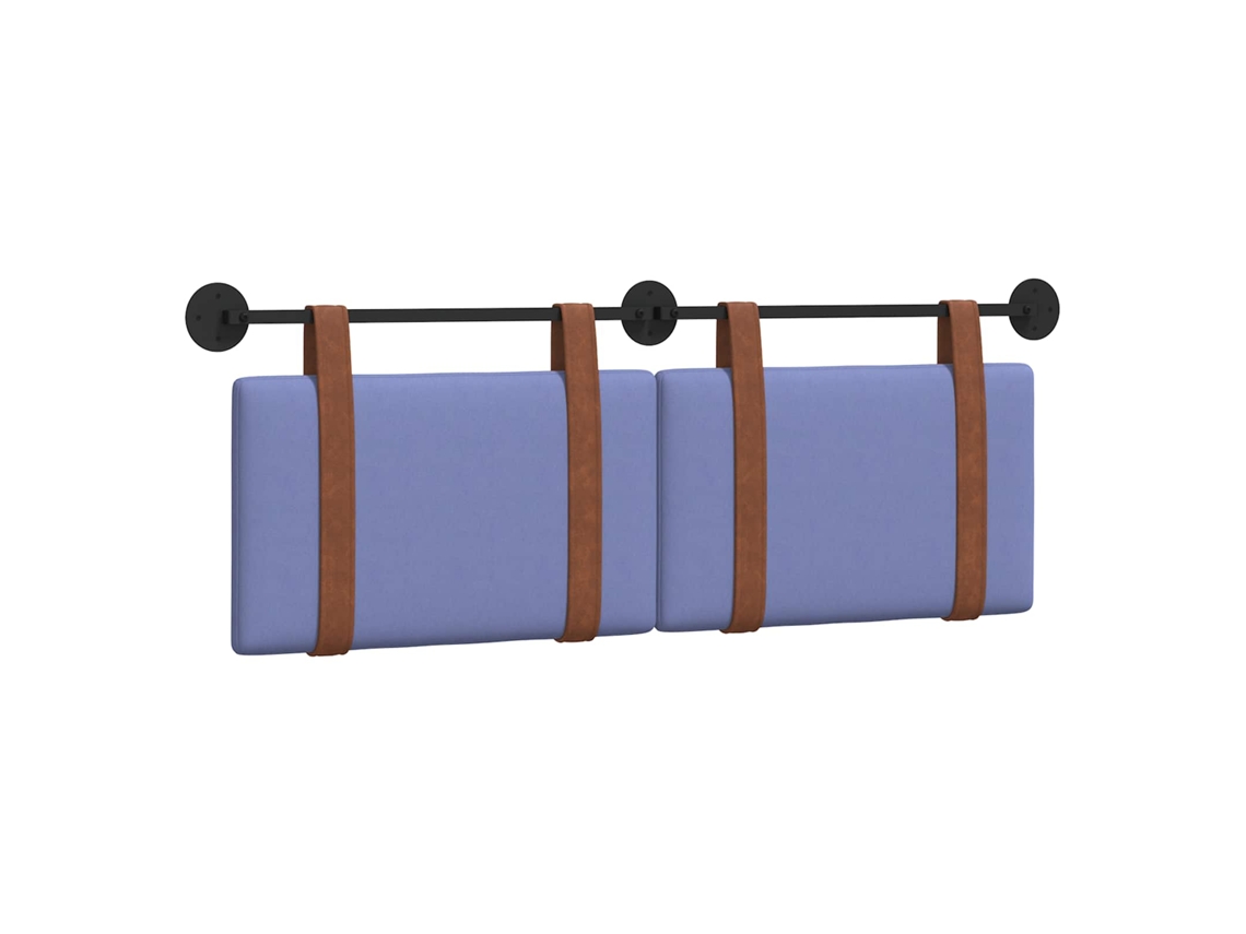 Conjunto 1 Cabeceira Suspensa Vidaxl Azul Couro Sintético (130 X 55 X 5 Cm)