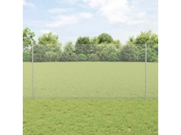 Vidaxl Cerca Hexagonal Com Poste 25 X 1,2 M Aço Galvanizado Prateado