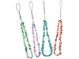 Conjunto De 4 Alças Decorativas Para Telefone Com Contas De Cristal.