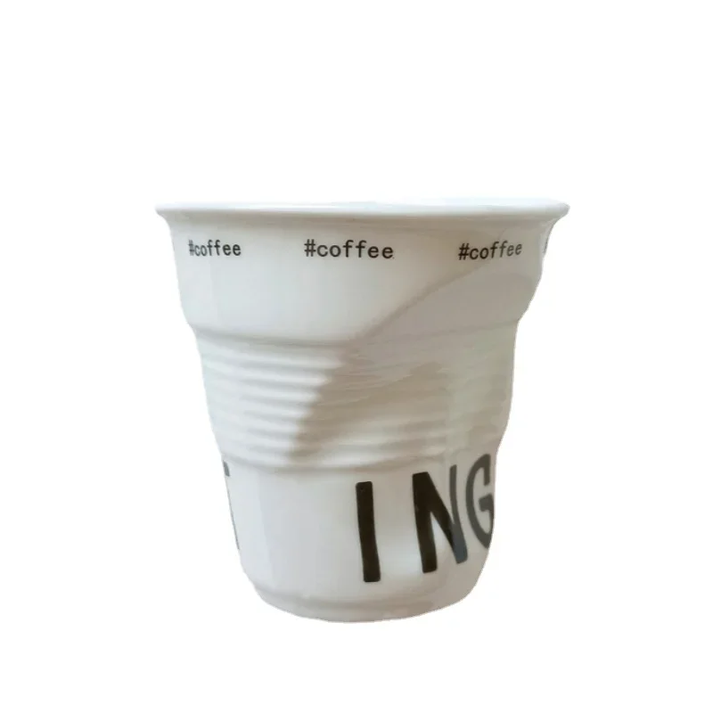 Caneca De Cerâmica Irregular, Estilo Perfeito Para O Instagram, Copo De Sobremesa Reutilizável Com Alça.