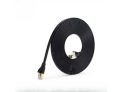 Cabo Ethernet Cat7,10gbps 600mhz, Blindado, Rj45 Ouro, Para Router/pc/gaming 0.5m Black Hexinyigjly