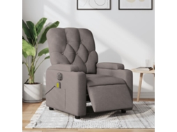 Vidaxl Poltrona Reclinável Massagens Elétrica Tecido Cinza-acastanhado