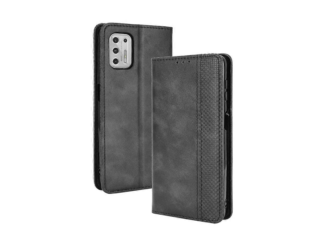 Capa De Couro Com Textura Crazy Horse Retrô E Fecho Magnético Para Motorola Moto G Stylus (2021), Com Suporte, Compartimentos Para Cartões E Porta-ret