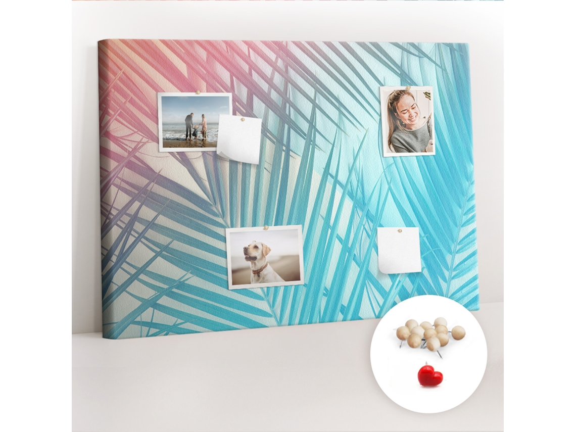 Quadro De Cortiça Com Impressão Palmeira Tropical Para O Quarto Das Crianças Espelharte (100x70 Cm)